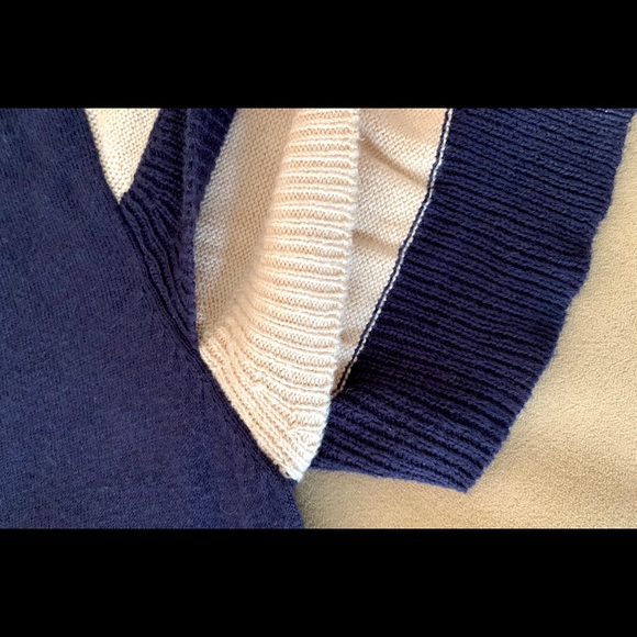ROCKET 898 Navy & Sand Ruffled Sleeve Sweater - Picture 3 of 5